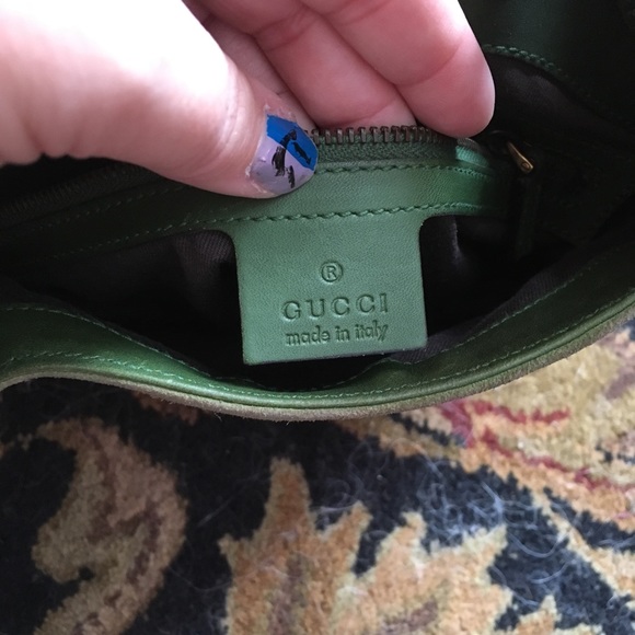 PRICE DROP Authentic Gucci hobo handbag green sued - Picture 4 of 6